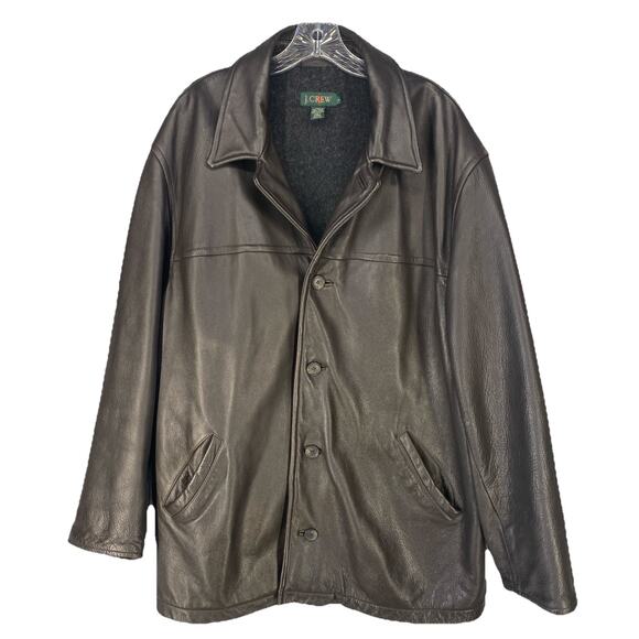 J🧥 J Crew Leather Jacket 🧥 Mens Large - Picture 1 of 13